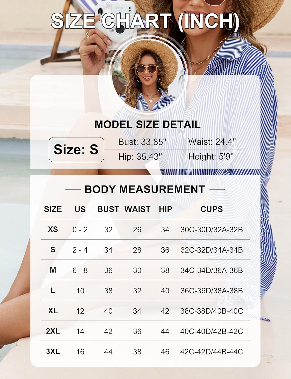 image:imageBlooming Jelly Womens Bathing Suit Cover Up Drawstring Bikini Beach DressBlue Striped