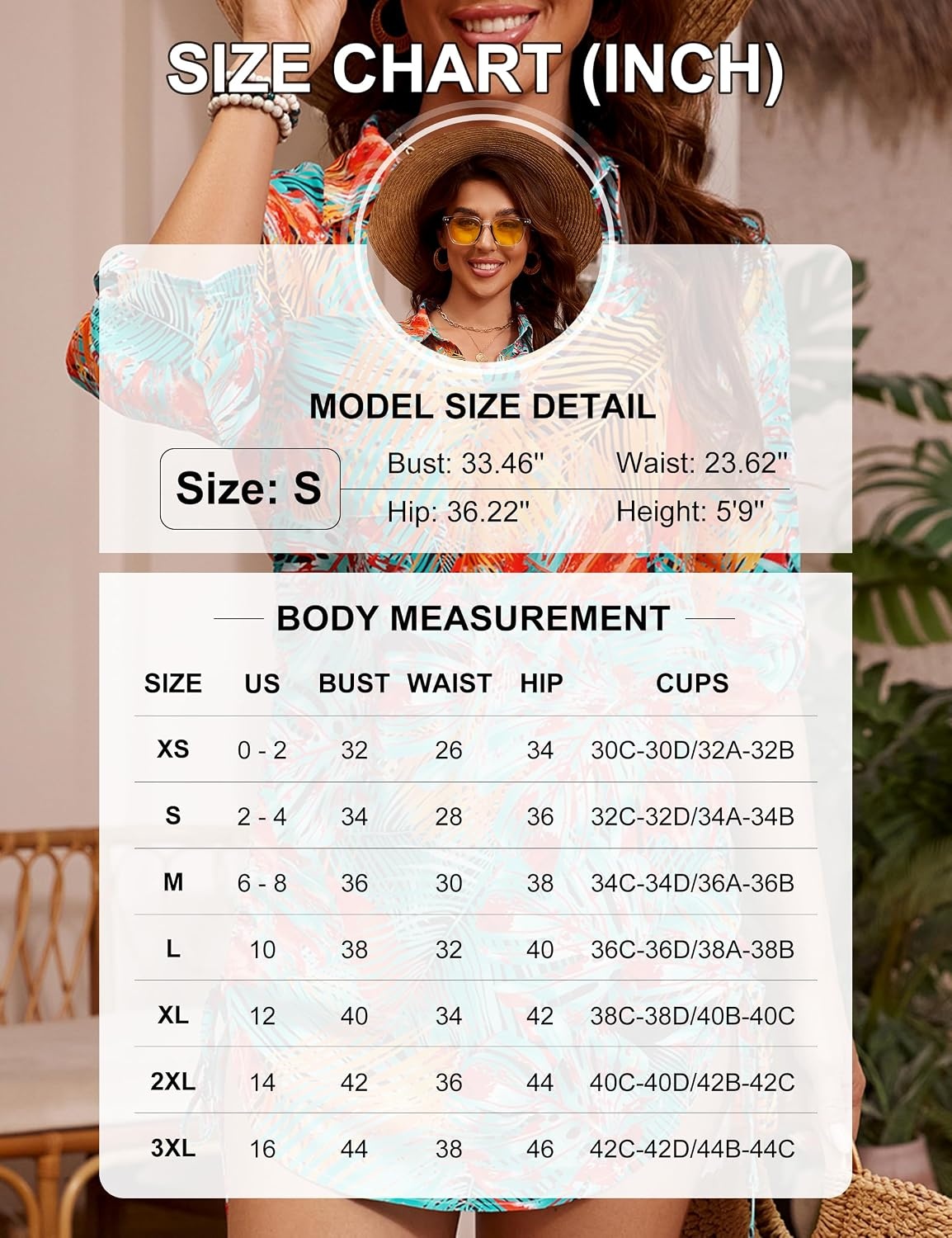 image:imageBlooming Jelly Womens Bathing Suit Cover Up Drawstring Bikini Beach DressPrint Multicolor Leaf