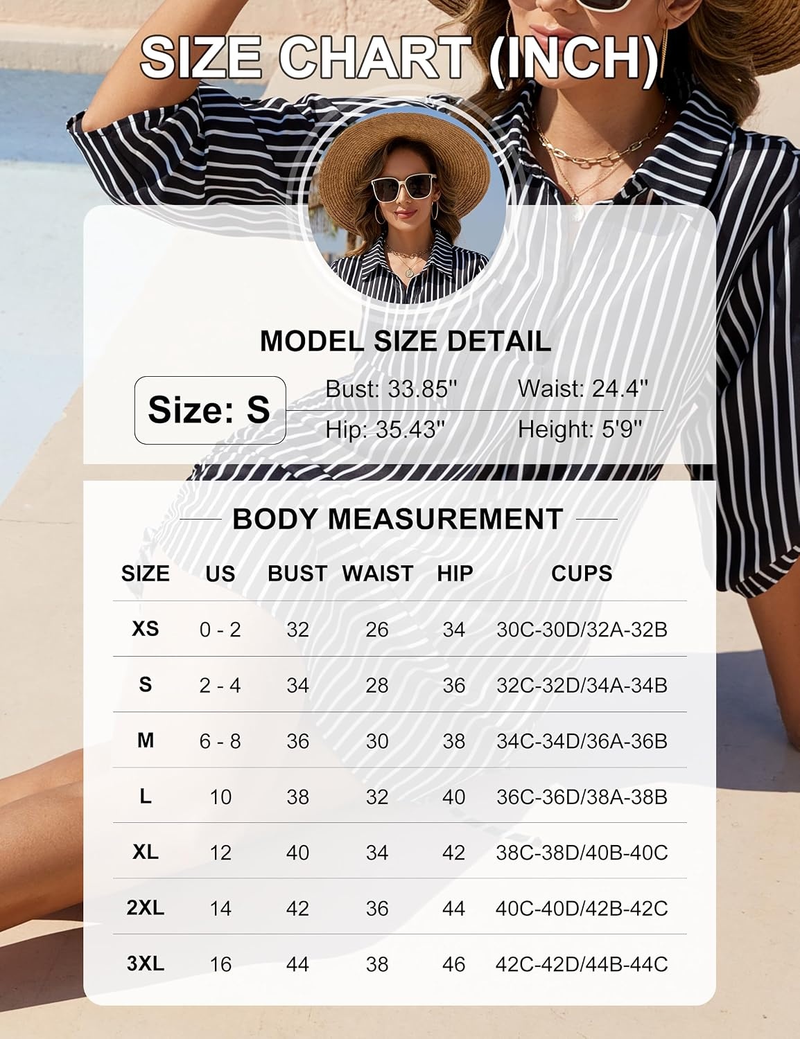 image:imageBlooming Jelly Womens Bathing Suit Cover Up Drawstring Bikini Beach DressWhite Stripes