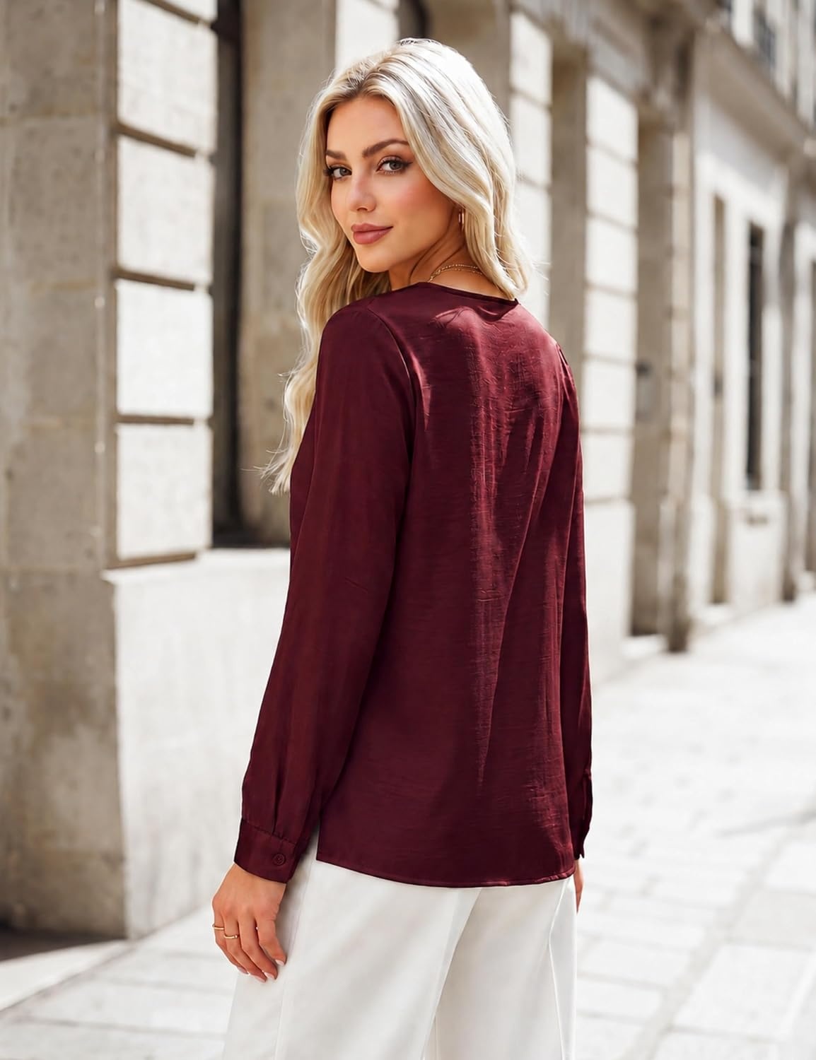 image:imageBlooming Jelly Womens Business Casual Tops V neck Work Blouses Dressy Shirt