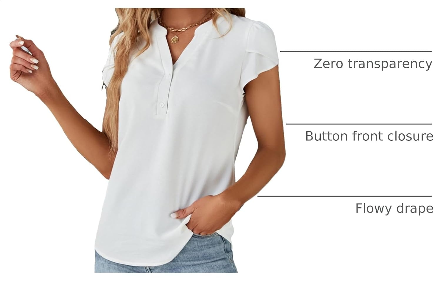 image:imageBlooming Jelly Womens Dressy Casual Tops Business Work Short Sleeve BlouseWhite