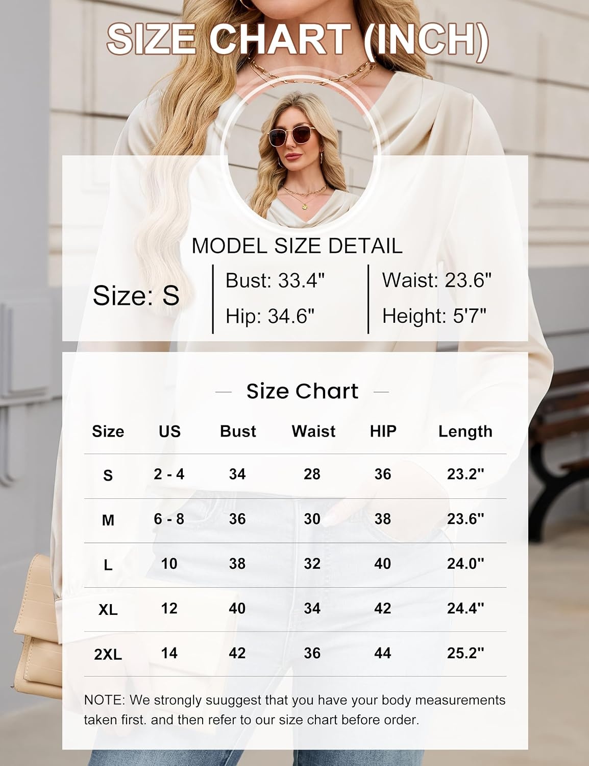image:imageBlooming Jelly Womens Satin Blouse Cowl Neck Draped Long Sleeve Dressy TopsBrown