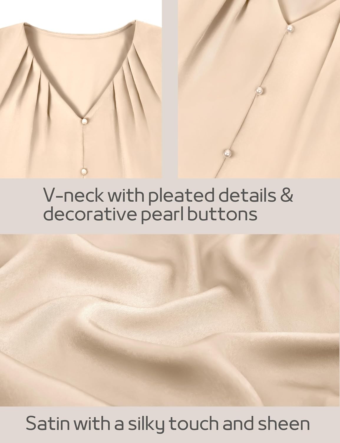 image:imageBlooming Jelly Womens Satin Tank Tops V Neck Sleeveless Summer Dressy Silky Blouse Ladies Trendy Work Business Casual OutfitApricot