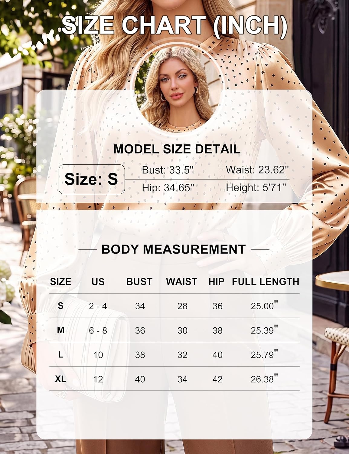 image:imageBlooming Jelly Womens Silk Blouse Polka Dot Dressy Casual Work TopWhite