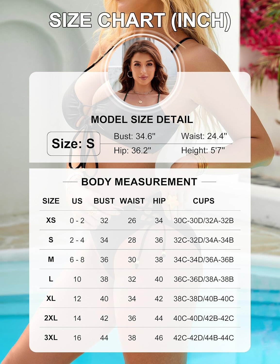 image:imageBlooming Jelly Womens Two Piece Bikini Sets Cutout Curvy Swimsuit 2026Black