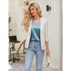 Blooming Jelly Women Silk Business Dressy Casual Blouses Long Sleeve Tops(Blue)
