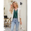 Blooming Jelly Women Silk Business Dressy Casual Blouses Long Sleeve Tops(Green)