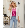 Blooming Jelly Women Silk Business Dressy Casual Blouses Long Sleeve Tops(Hot Pink)