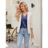 Blooming Jelly Women Silk Business Dressy Casual Blouses Long Sleeve Tops(Navy Blue)