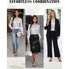 Blooming Jelly Women Silk Business Dressy Casual Blouses Long Sleeve Tops(Polka Dots)