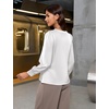 Blooming Jelly Women Silk Business Dressy Casual Blouses Long Sleeve Tops(White)