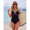 Blooming Jelly Womens 3 Piece Tankini Swimsuits Tummy Control Bathing Suit(Black)