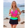 Blooming Jelly Womens 3 Piece Tankini Swimsuits Tummy Control Bathing Suit(Hot Pink)