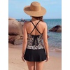 Blooming Jelly Womens 3 Piece Tankini Swimsuits Tummy Control Bathing Suit(Leopard Print)