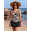 Blooming Jelly Womens 3 Piece Tankini Swimsuits Tummy Control Bathing Suit(Leopard Print)