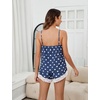 Blooming Jelly Womens Cami Pajama Sets Cute Heart Printed Pjs Sexy Sleepwear 2 Piece V Neck Pj Sets Cozy Loungewear(Blue)