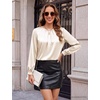 Blooming Jelly Womens Dressy Business Casual Blouse Pleated Long Sleeve Tops Satin Silk Work Shirt Fall Outfits 2026(Apricot)