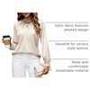 Blooming Jelly Womens Dressy Business Casual Blouse Pleated Long Sleeve Tops Satin Silk Work Shirt Fall Outfits 2026(Apricot)