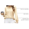 Blooming Jelly Womens Dressy Business Casual Blouse Pleated Long Sleeve Tops Satin Silk Work Shirt Fall Outfits 2026(Apricot Yellow)