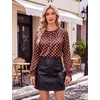 Blooming Jelly Womens Dressy Business Casual Blouse Pleated Long Sleeve Tops Satin Silk Work Shirt Fall Outfits 2026(Brown-polka Dots)