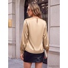 Blooming Jelly Womens Dressy Business Casual Blouse Pleated Long Sleeve Tops Satin Silk Work Shirt Fall Outfits 2026(Golden)