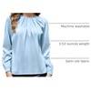 Blooming Jelly Womens Dressy Business Casual Blouse Pleated Long Sleeve Tops Satin Silk Work Shirt Fall Outfits 2026(Light Blue)