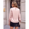 Blooming Jelly Womens Dressy Business Casual Blouse Pleated Long Sleeve Tops Satin Silk Work Shirt Fall Outfits 2026(Pink)