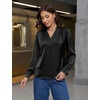 Blooming Jelly Womens Dressy Casual Blouses Long Sleeve Fall Work Tops(Black)
