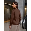 Blooming Jelly Womens Dressy Casual Blouses Long Sleeve Fall Work Tops(Brown)