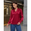 Blooming Jelly Womens Dressy Casual Blouses Long Sleeve Fall Work Tops(Red)