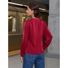Blooming Jelly Womens Dressy Casual Blouses Long Sleeve Fall Work Tops(Red)