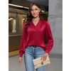 Blooming Jelly Womens Dressy Casual Blouses Long Sleeve Fall Work Tops(Red)