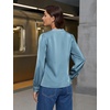 Blooming Jelly Womens Dressy Casual Blouses Long Sleeve Fall Work Tops(Turquoise)