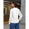 Blooming Jelly Womens Dressy Casual Blouses Long Sleeve Fall Work Tops(White)