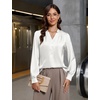 Blooming Jelly Womens Dressy Casual Blouses Long Sleeve Fall Work Tops(White)