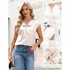 Blooming Jelly Womens Dressy Casual Blouses Satin Silk Bow Tie Work Tops(Apricot)