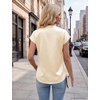 Blooming Jelly Womens Dressy Casual Tops Satin Work Blouses Cap Sleeve Button Down Shirts Summer Business Outfits(Apricot)