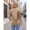 Blooming Jelly Womens Dressy Casual Tops Satin Work Blouses Cap Sleeve Button Down Shirts Summer Business Outfits(Khaki)