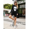 Blooming Jelly Women’s Halloween Sweatshirts Skull Shirts Fall Sweater(Black)