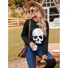 Blooming Jelly Women’s Halloween Sweatshirts Skull Shirts Fall Sweater(Dark Black)
