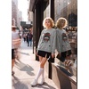 Blooming Jelly Women’s Halloween Sweatshirts Skull Shirts Fall Sweater(Gray-spider)