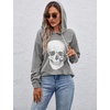 Blooming Jelly Women’s Halloween Sweatshirts Skull Shirts Fall Sweater(Grey-hoodie)