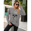 Blooming Jelly Women’s Halloween Sweatshirts Skull Shirts Fall Sweater(Grey-leopard Skull)