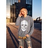 Blooming Jelly Women’s Halloween Sweatshirts Skull Shirts Fall Sweater(Pale Gray)