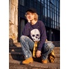 Blooming Jelly Women’s Halloween Sweatshirts Skull Shirts Fall Sweater(Purple)