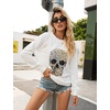 Blooming Jelly Women’s Halloween Sweatshirts Skull Shirts Fall Sweater(White)
