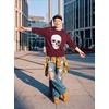 Blooming Jelly Women’s Halloween Sweatshirts Skull Shirts Fall Sweater(Wine Red)