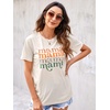 Blooming Jelly Womens Mama Shirt Fashion Graphic Tee Shirts Loose Fit Summer Tops Short Sleeve Blouses(A-beige)