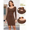 Blooming Jelly Womens Off Shoulder Sweater Dress Scarf Long Sleeve Dresses(Brown)