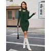 Blooming Jelly Womens Off Shoulder Sweater Dress Scarf Long Sleeve Dresses(Green)